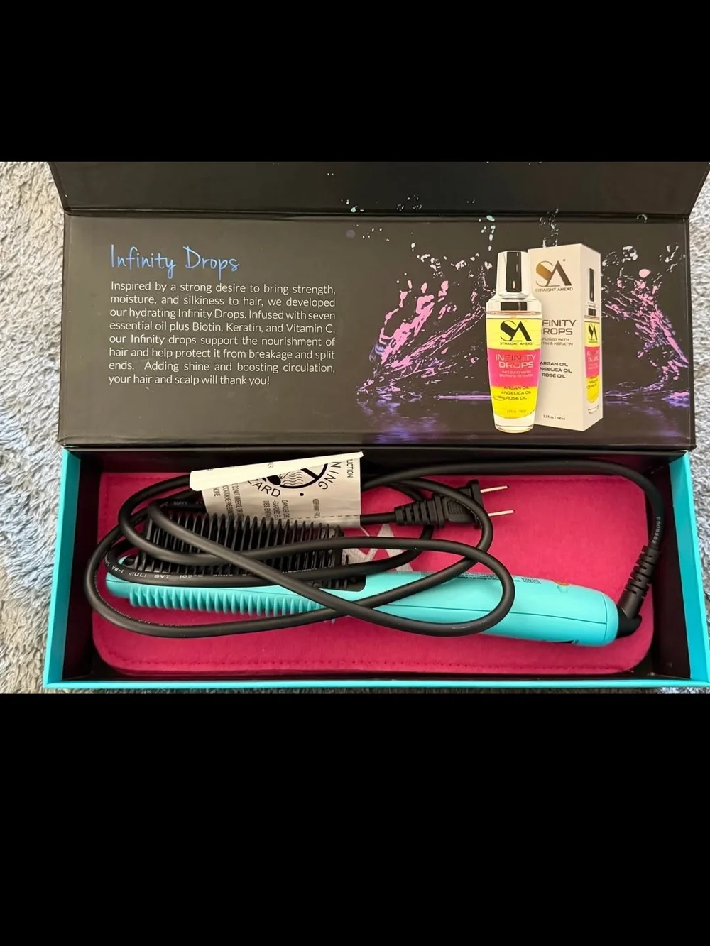 Straight Ahead Pro Glider 2-in-1 Thermal Styling Comb - Teal